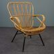 Fauteuil en rotin Dutch Design 1960