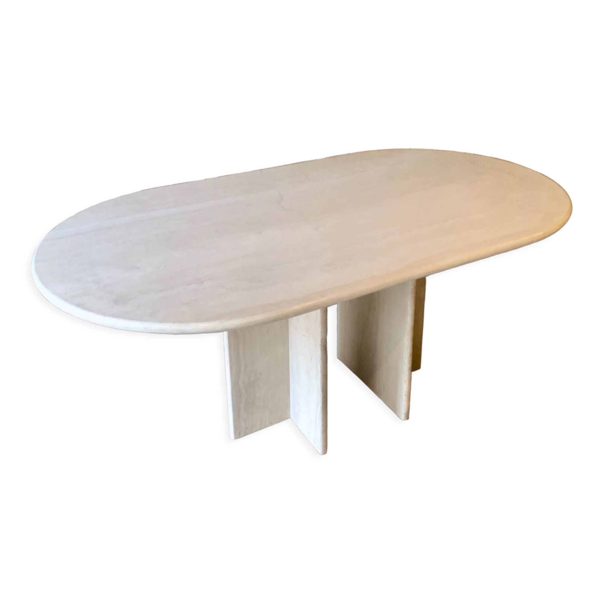 Ligne Roset travertine vintage dining table