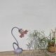 Lampe cygne Delmas 1970 en métal et verre moulé violet et blanc