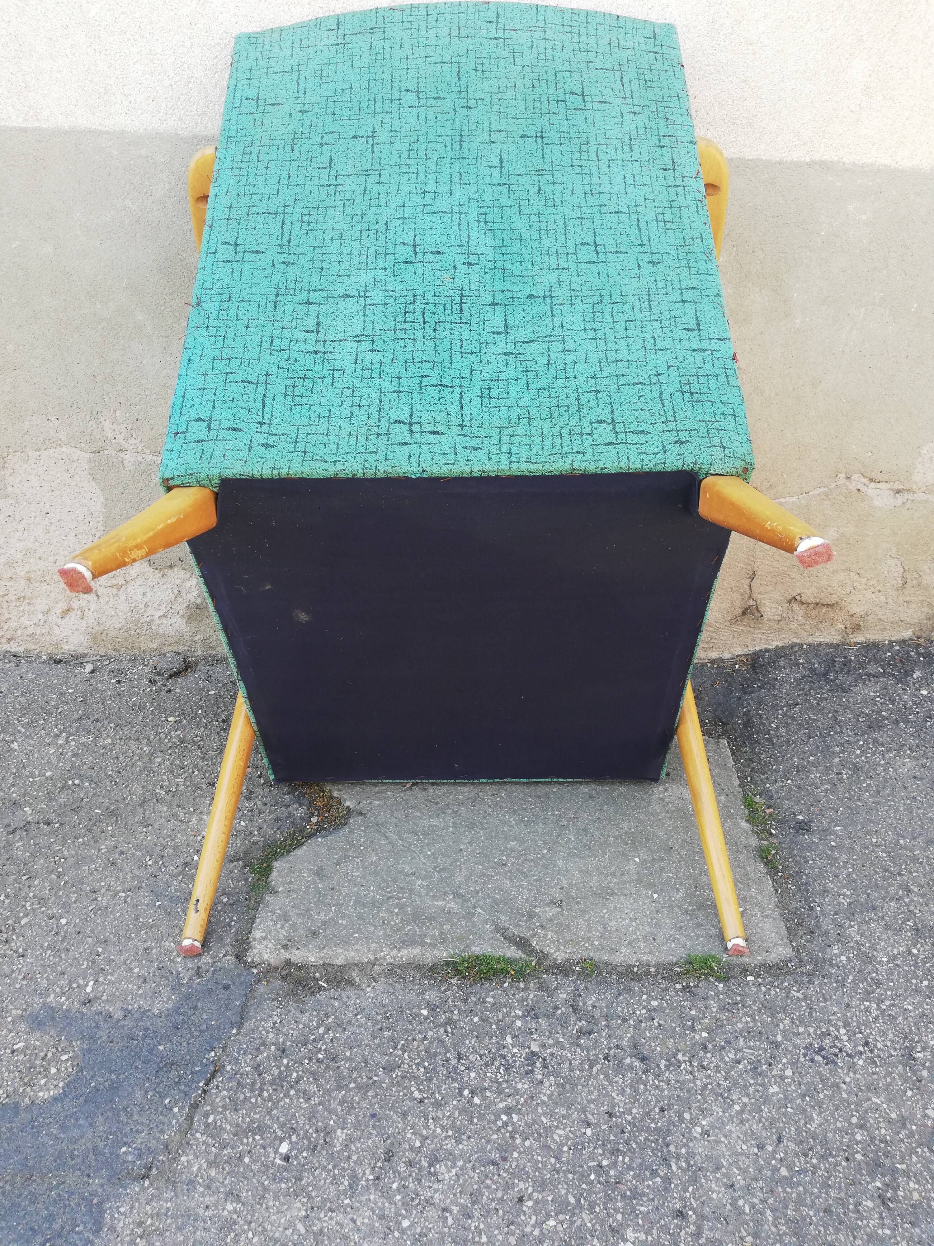 Armchair year 50 green fabric