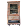 Vitrine murale vitrée en bois massif gris effet vieilli
