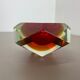 Murano glass sommerso diamond bowl ashtray element by flavio poli, italy, 1970s