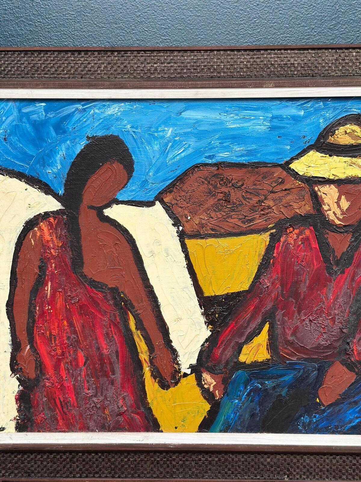 Original Swedish Oil on Canvas – “The Exchange” by Rollo – Signed – Vintage