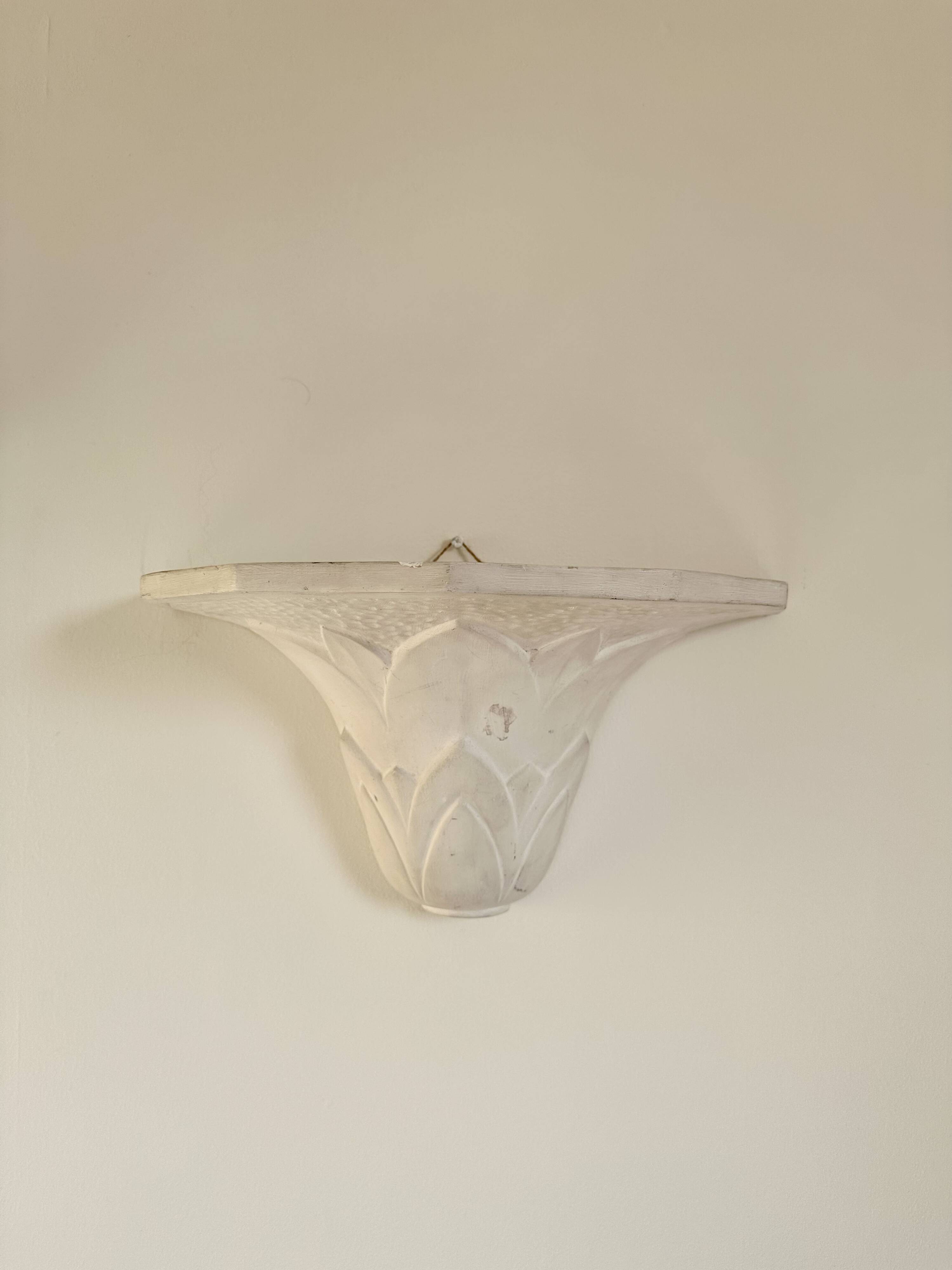 Pair of plaster wall sconces, palmette decoration, 20th century