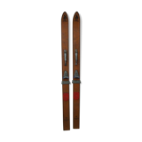 Pair of vintage wooden child skis