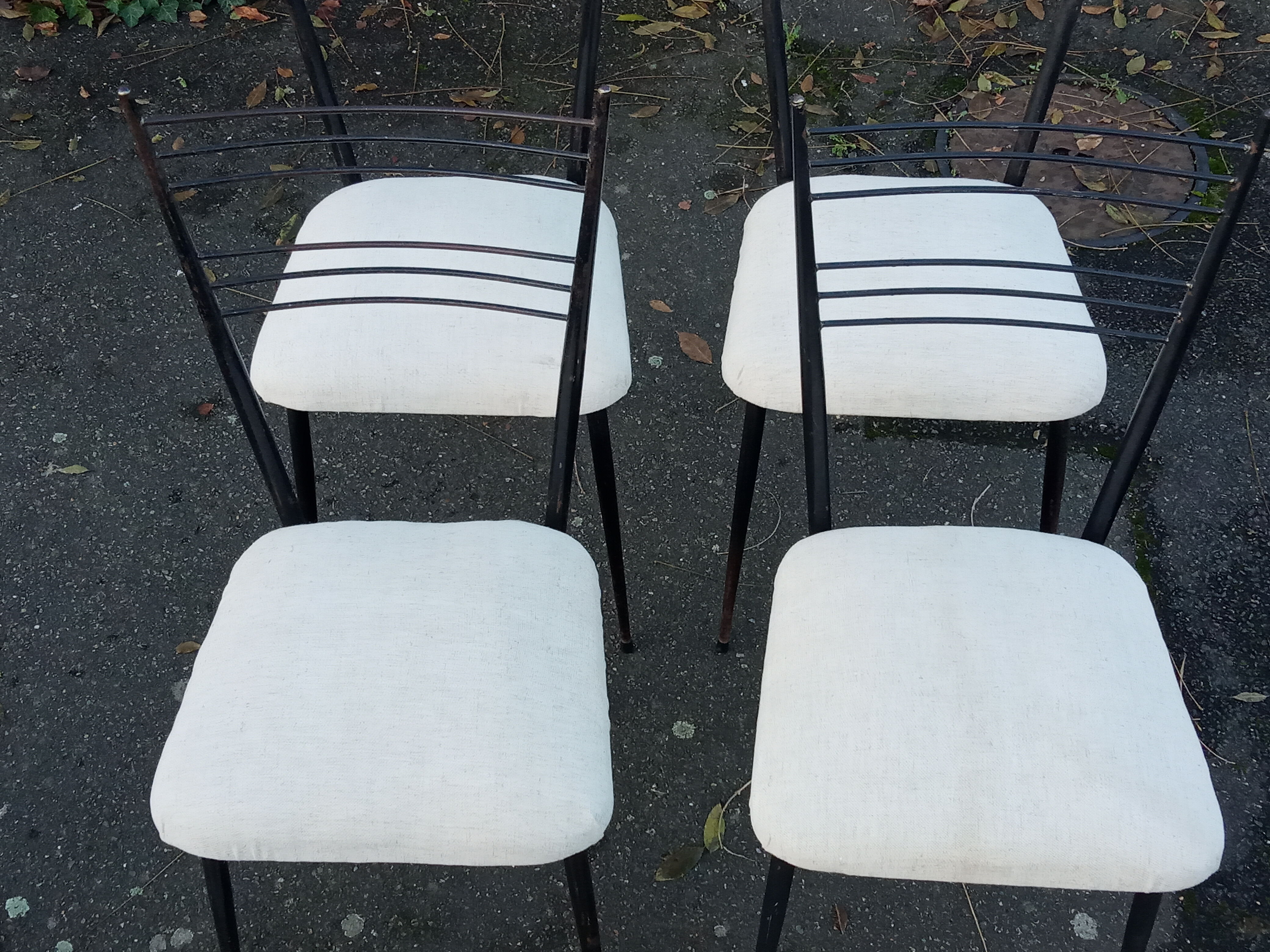 Four chairs by Colette Gueden reupholstered from the 1950s/60s.
