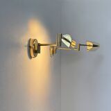 Pair of vintage adjustable wall lights, brass, France, 1970