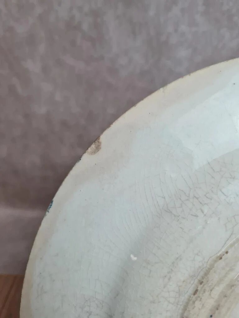 Antique plate with blue thistle decoration – Terre de fer spirit