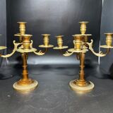 Pair of gilded metal candle holders