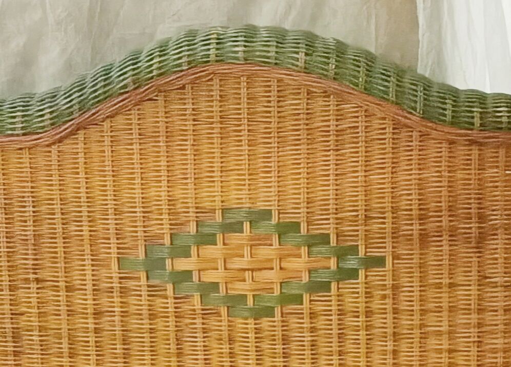 140cm headboard in vintage rattan