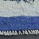 1970s Vintage Turkish Oushak Handmade Wool Cotton Blue Runner Rug 142x347