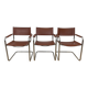 Set of 3 MG5 Grassi style armchairs from the 70s