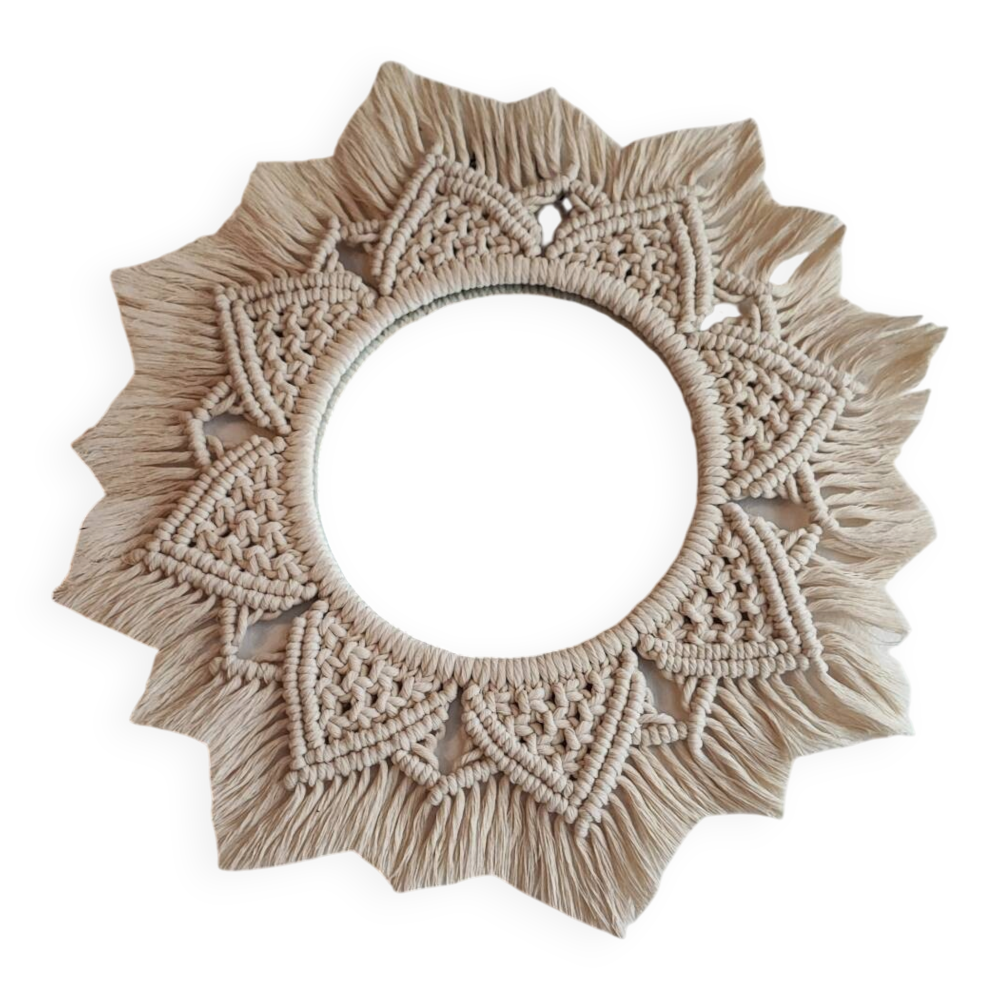 Handmade macramé mirror