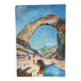 Huile sur panneau Etretat