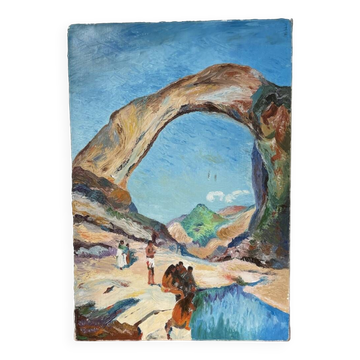Oil on panel Etretat