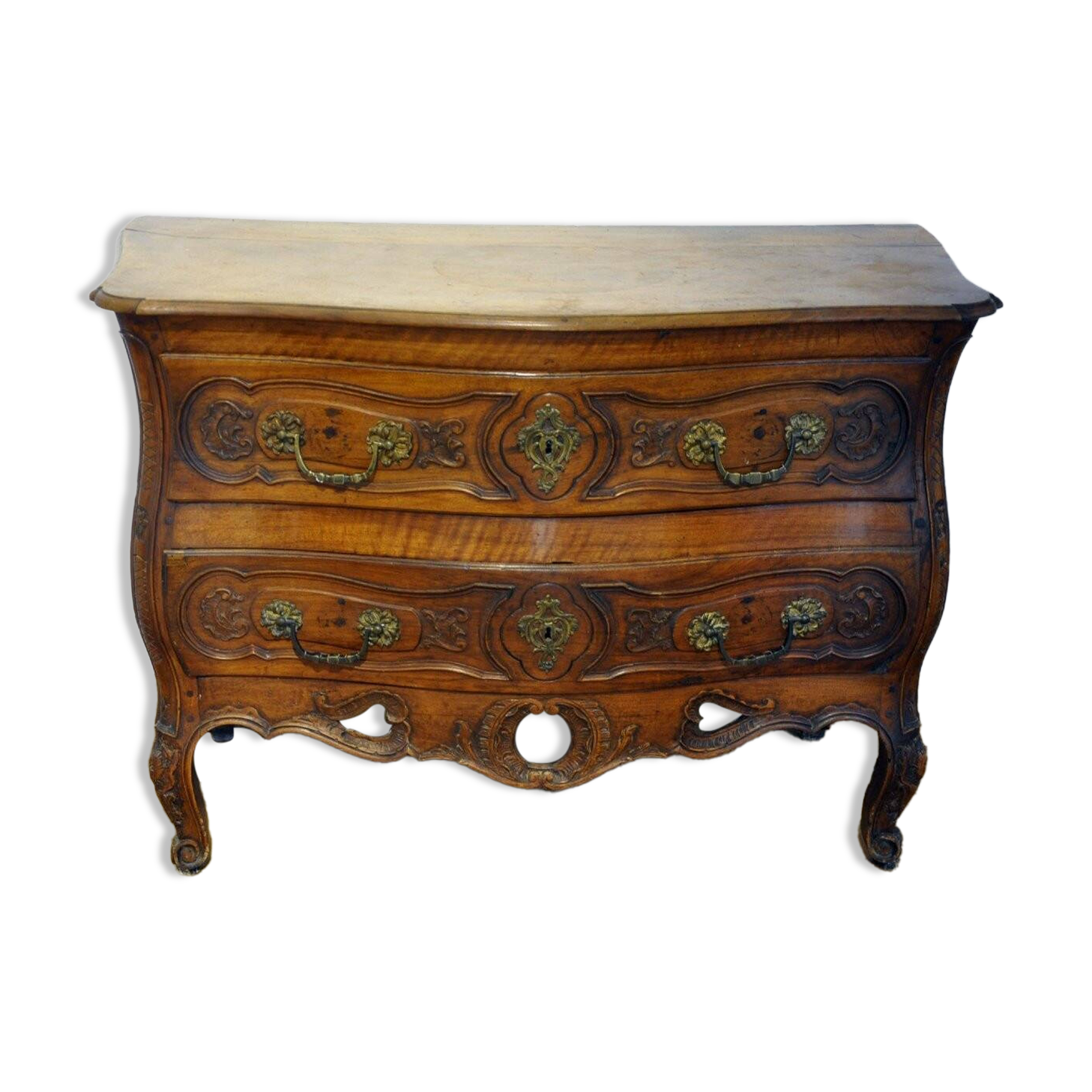 Provençal chest of drawers in solid walnut from Nîmes, Louis XV period