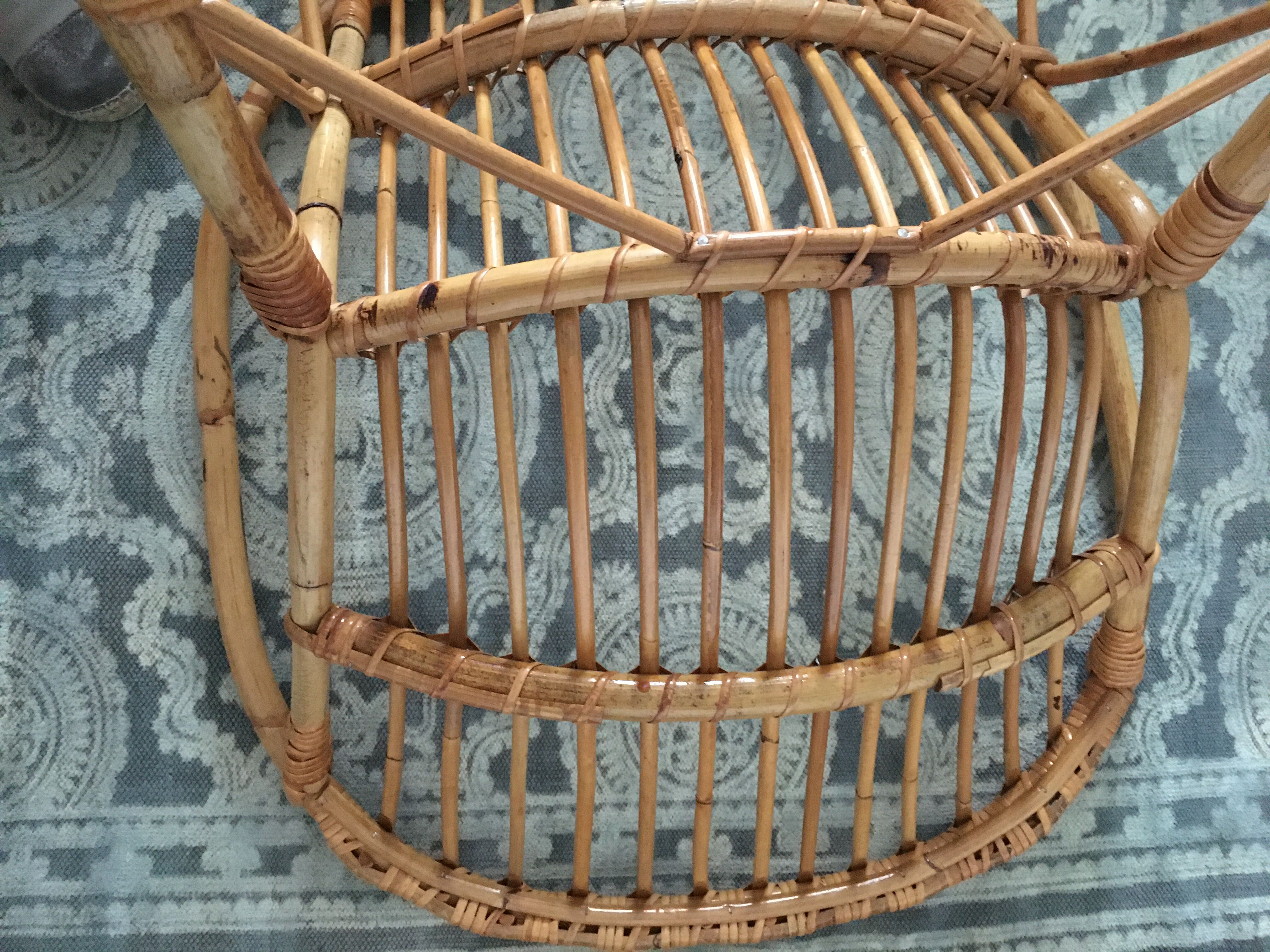1960 rattan basket chair