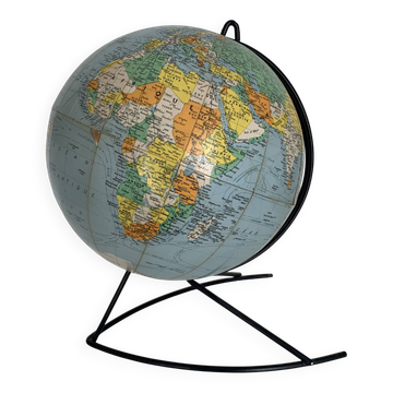 Vintage 1960 terrestrial globe by Girard Barrère - 33 cm