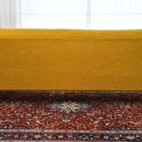 Scandinavian-style yellow boucle sofa with folding function, 1960s