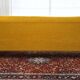 Scandinavian-style yellow boucle sofa with folding function, 1960s