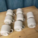 8 tasses à café de bistrot blanches Apilco