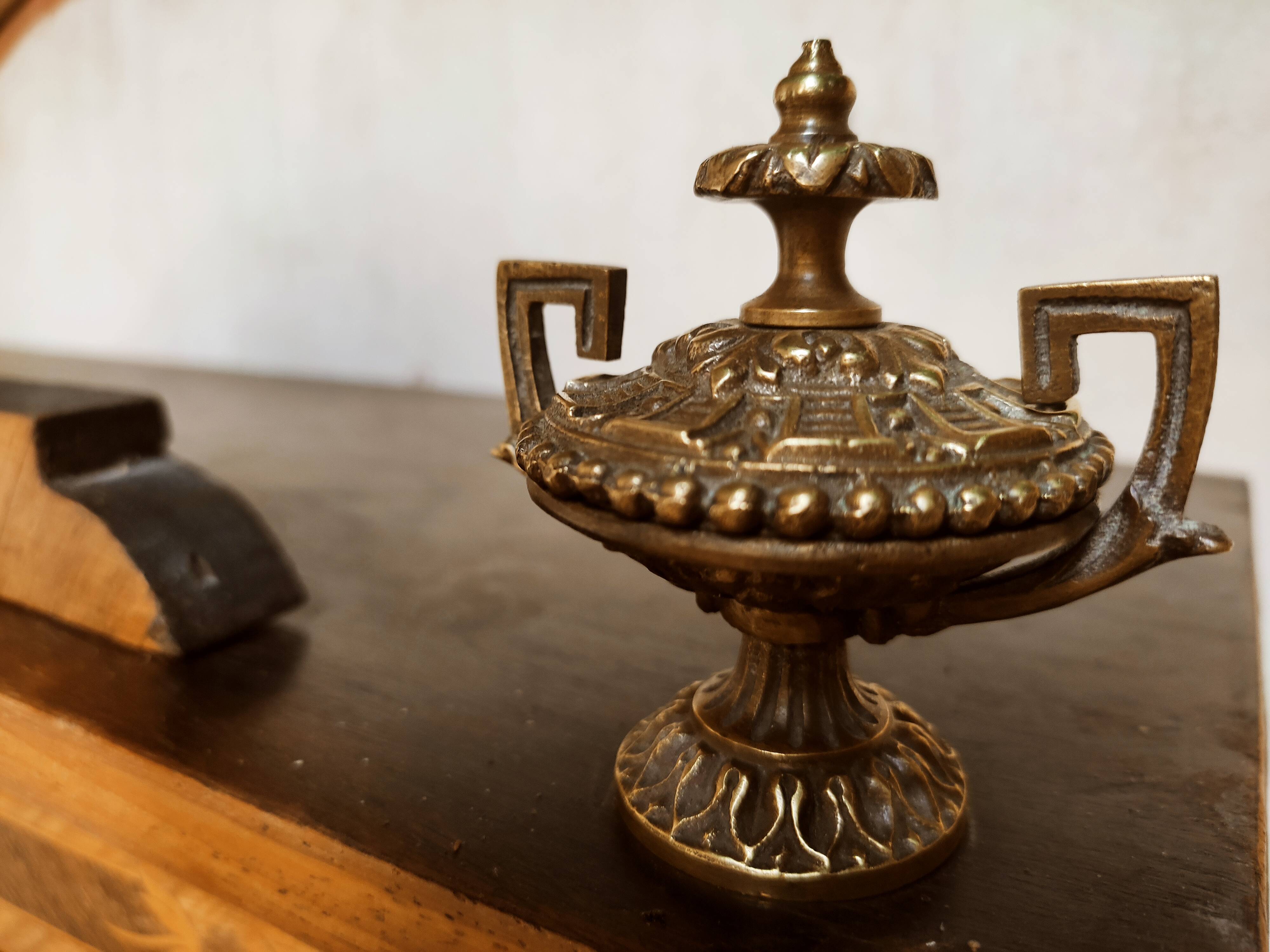 Secretary with marquetry library