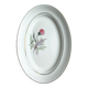 Vintage oval plate signed Moulin des Loups model Imperia pink flower
