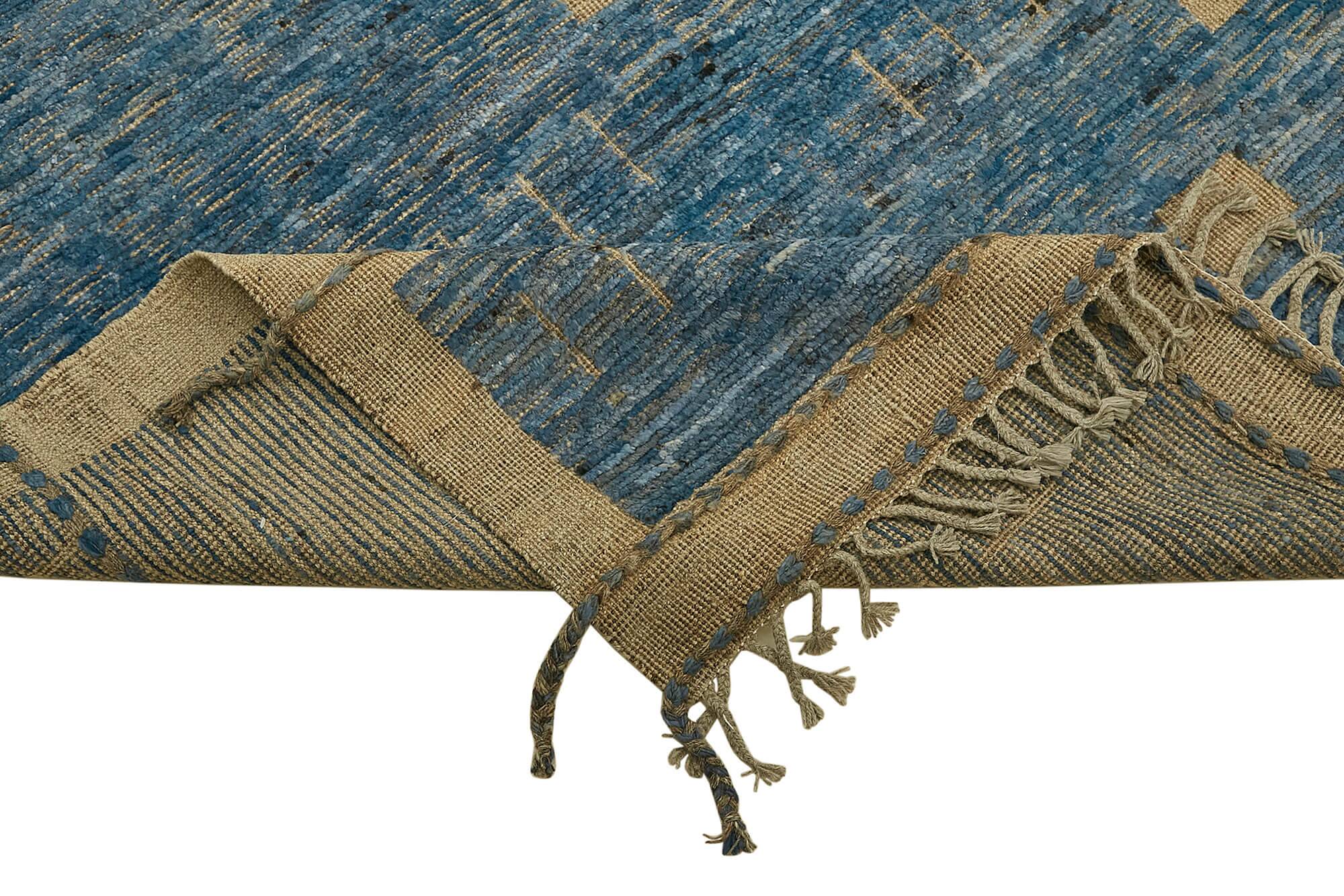 Handmade Turkish One of a Kind 281 cm x 380 cm Blue Wool Carpet