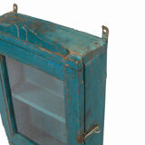 Vintage blue mural showcase old teck patina and piece of origin india