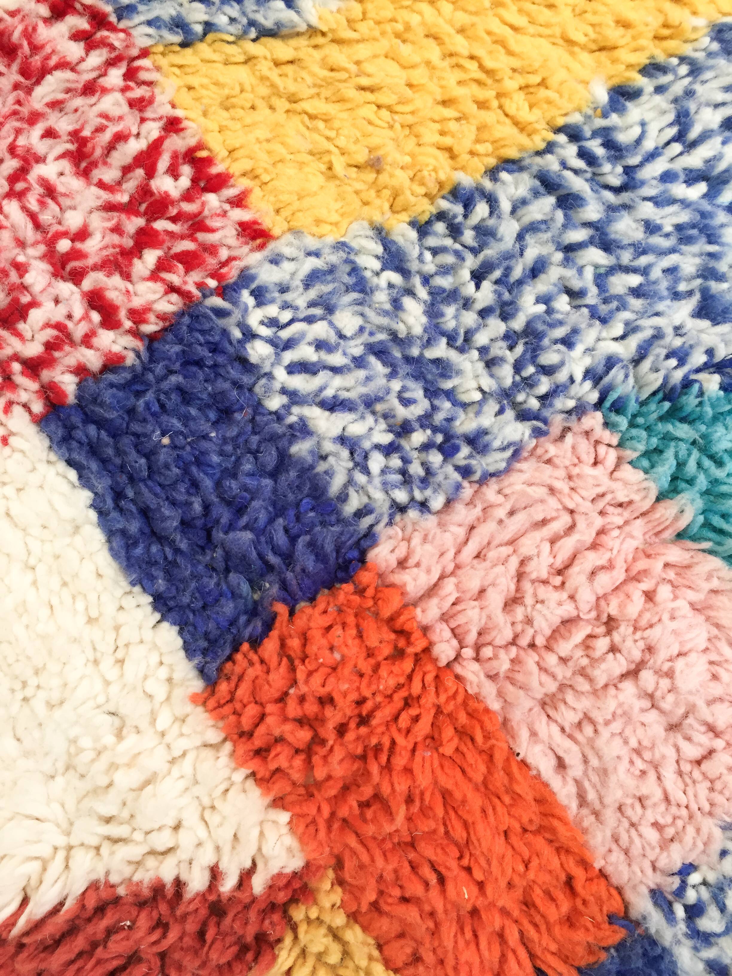 Contemporary azilal Moroccan Berber rug with colorful patterns 256x166cm