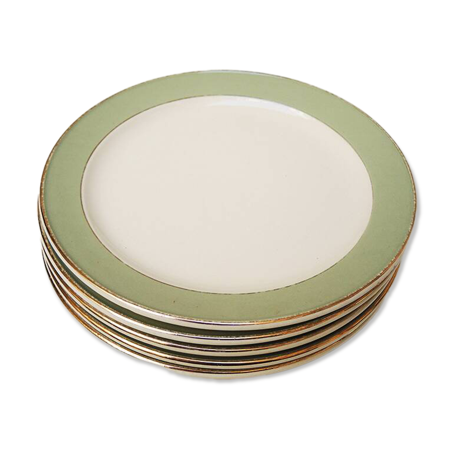 5 Antique Villeroy & Boch Celadon Dessert Plates