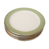 5 Antique Villeroy & Boch Celadon Dessert Plates