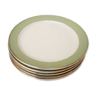 5 Antique Villeroy & Boch Celadon Dessert Plates