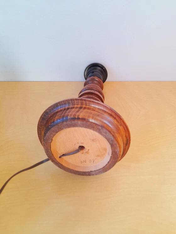 Turned wooden lamp base, 1970