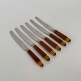 Set of 6 Vintage French Art Deco Design Inox Dinner Knives