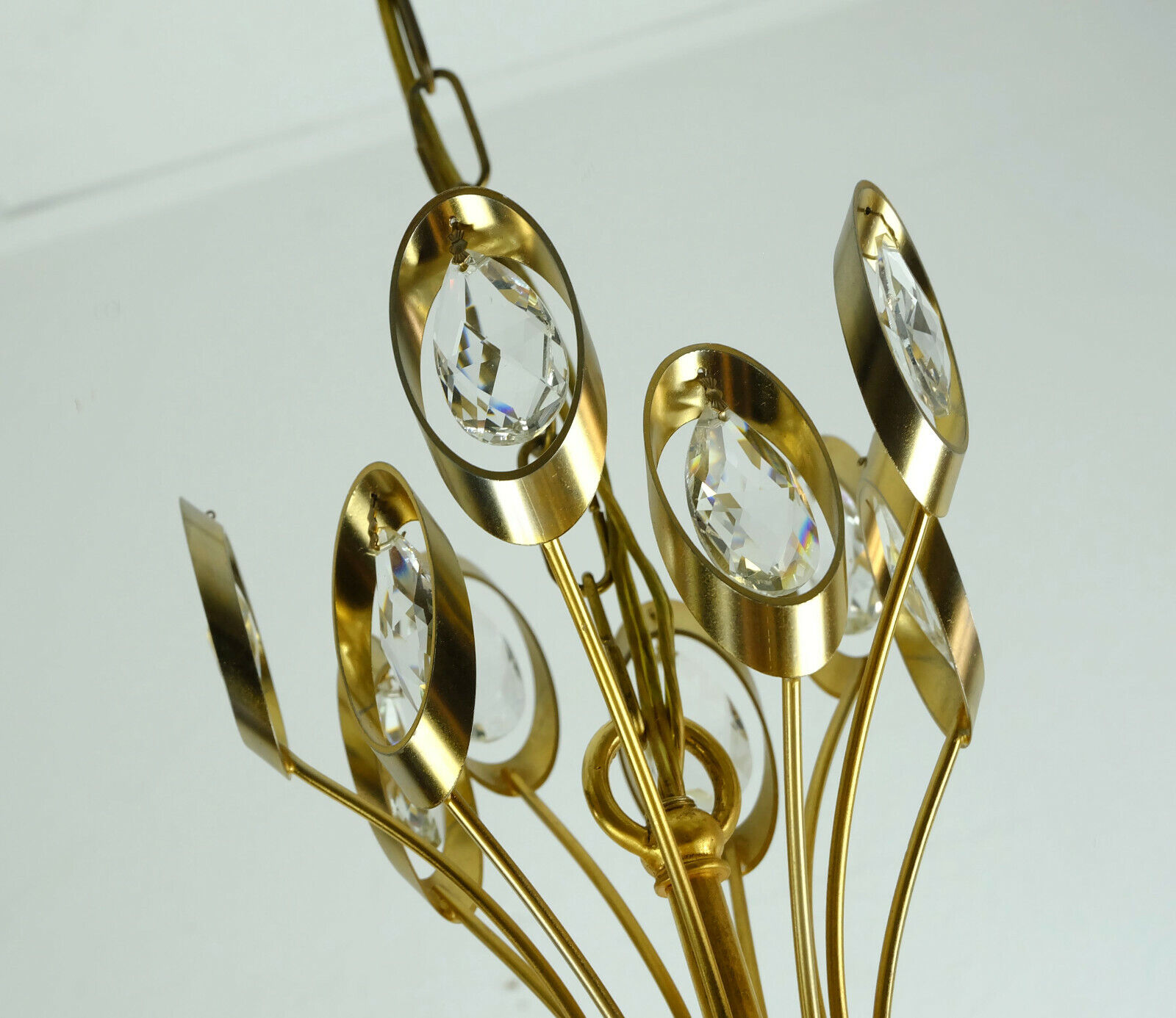 Mid century chandelier Palwa crystal glass