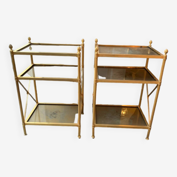 Pair of shelves or side table in Maison Baguès style.