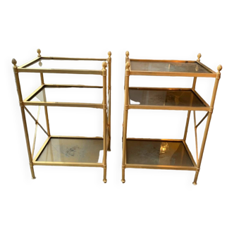 Pair of shelves or side table in Maison Baguès style.