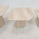 Set of 3 italian travertine coffee or side tables, 1980s