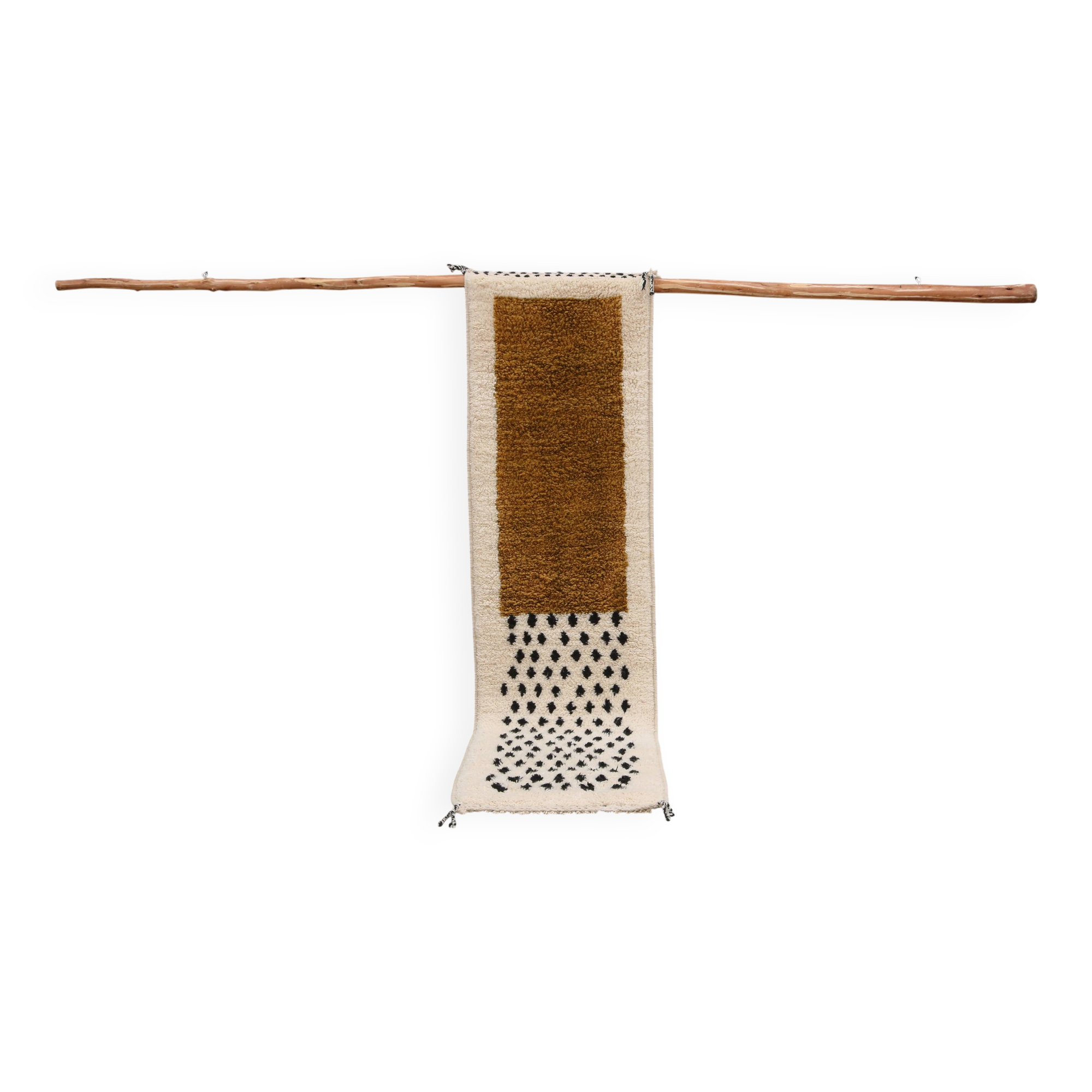 Handwoven coloured wool rug, 265 x 70 cm - R319