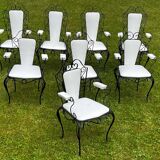 Wrought iron garden set attributed to René Drouet 1940