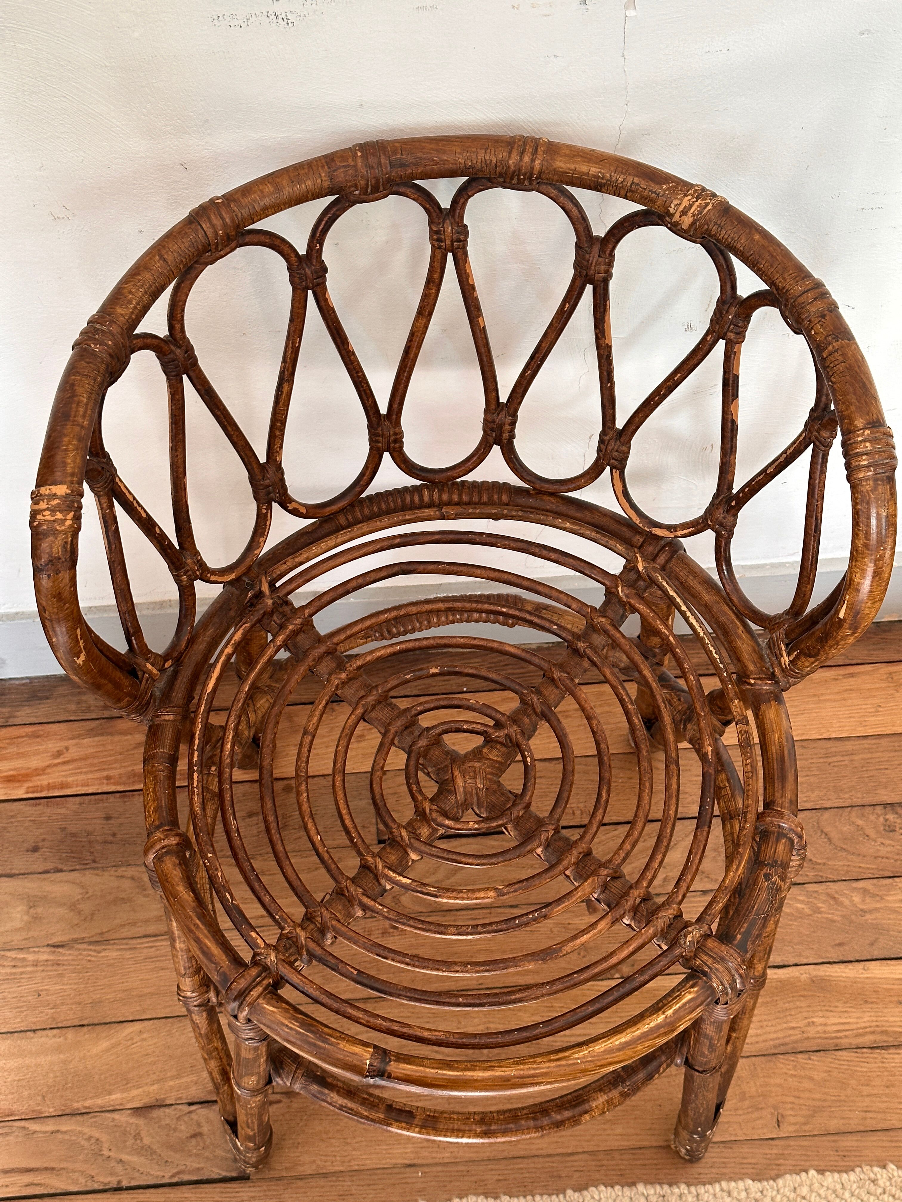 Rattan armchair
