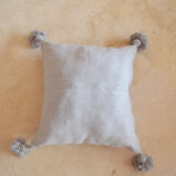 Moroccan pompon pillow grey 48x48cm