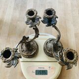 Gilded bronze candlesticks with moving branches decorated with acanthus leaves