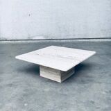 Italian Travertine Square Coffee Table, 1970s