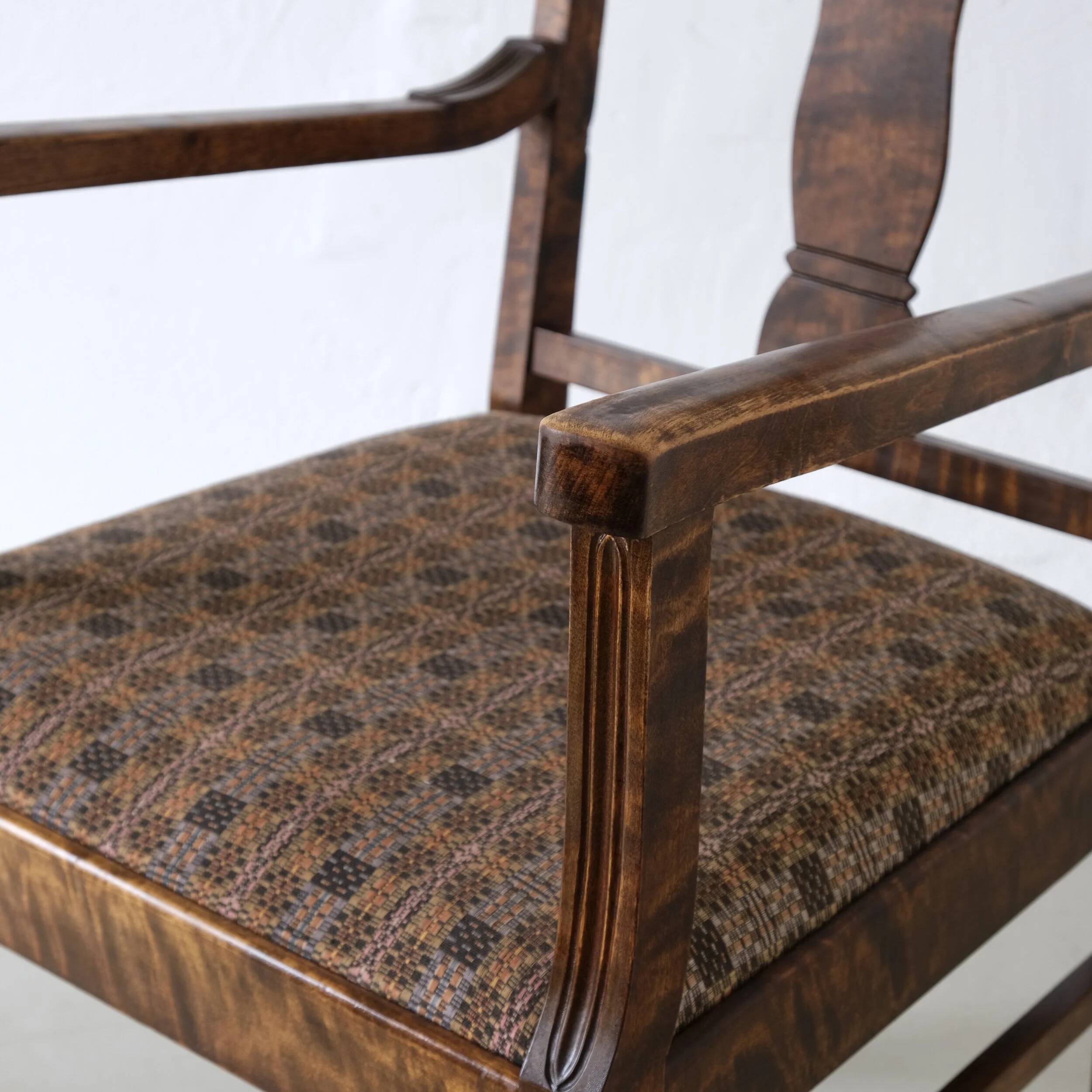 Biedermeier satin birch armchairs | Sweden | set of 2