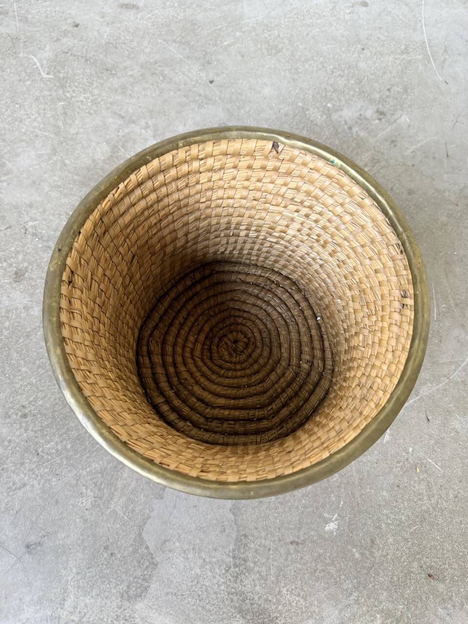Rattan basket 1970, Italy