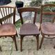 Set of 8 vintage bistro chairs, 50s, 60s, dark oak.