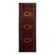 Vintage Red Geometric Wool Runner Rug, 1960s Oriental Hallway Carpets