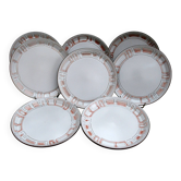 Assiettes plates  Niderviller grés émaillé , modèle Maille Vintage